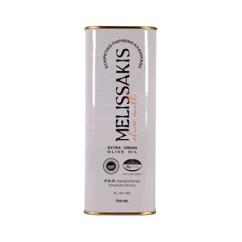 Puszka oliwy z oliwek extra virgin PDO Apokoronas Melissakis 750 ml