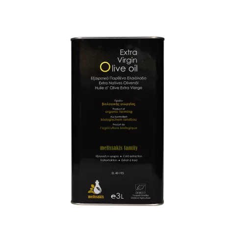 Puszka oliwy z oliwek BIO extra virgin Melissakis 3 l